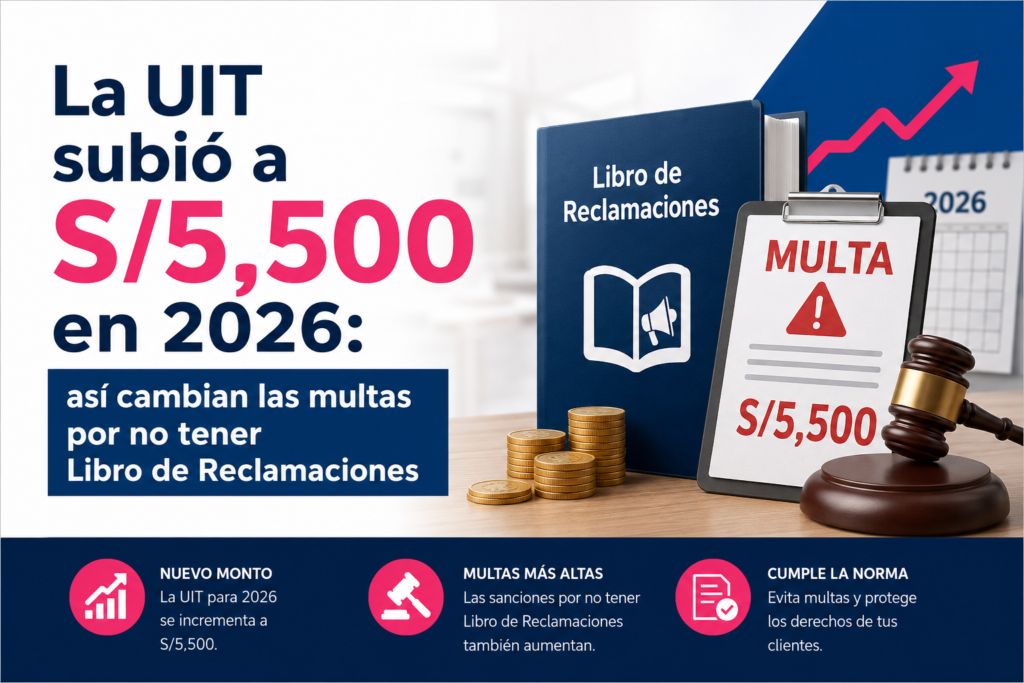 Multas del Libro de Reclamaciones 2026 con la nueva UIT de S/5,500 en Perú