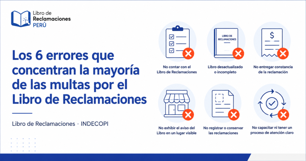 Los 6 errores más comunes que generan multas de INDECOPI por el Libro de Reclamaciones